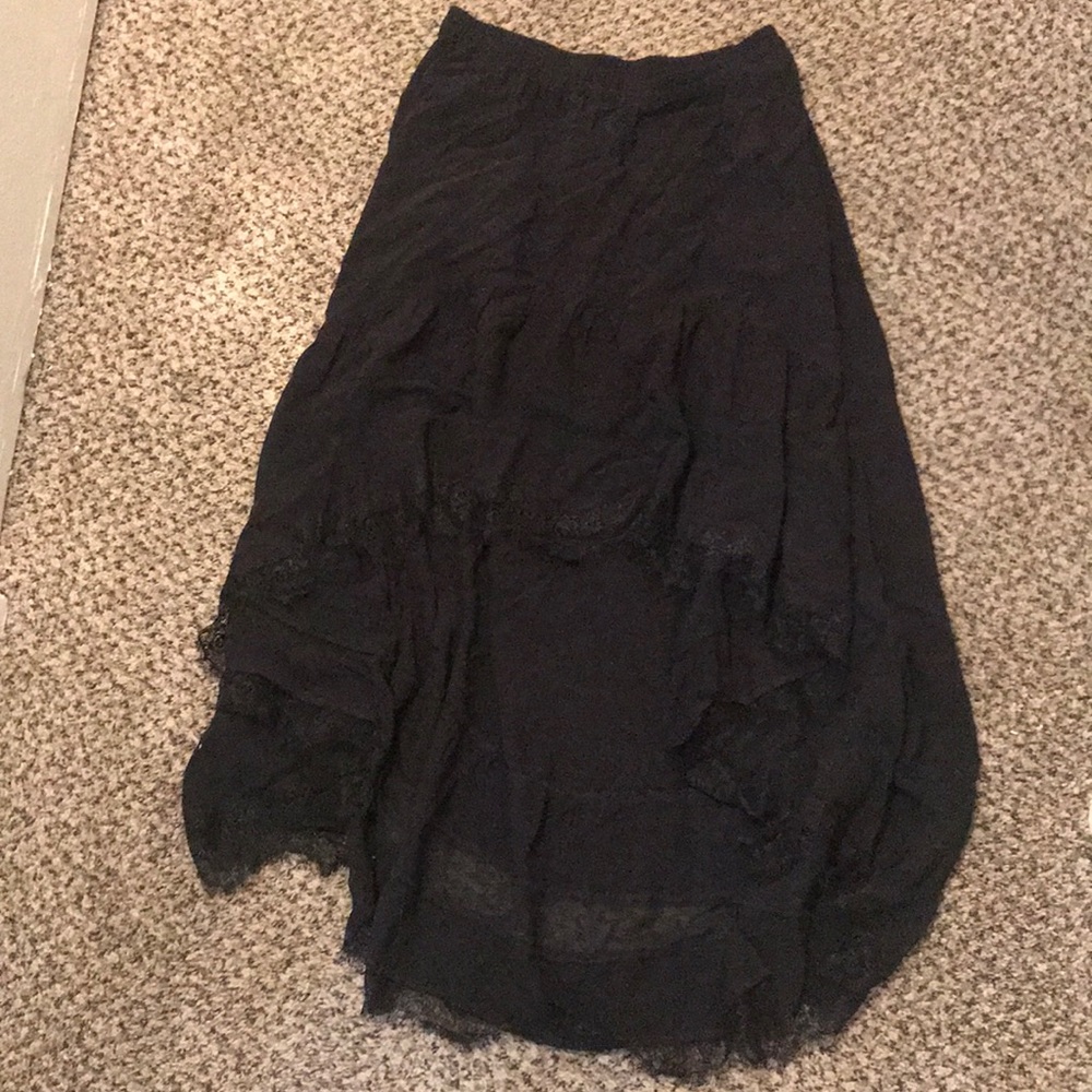 Xs black high/low maxi skirt express